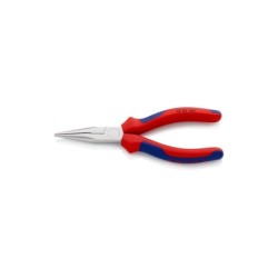 KNIPEX 160 mm fladrundtang med skær (radiotang). Flad-runde, lange og spidse kæber. Med skær til blød, mellemhård og hård tråd.