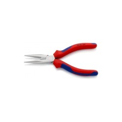 KNIPEX 160 mm fladrundtang med skær (radiotang). Flad-runde, lange og spidse kæber. Med skær til blød, mellemhård og hård tråd.