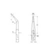 Knipex 200 mm fladrundtang med skær (storkenæbstang). 40° bøjede kæber. Med skær til blød, mellemhård og hård tråd.