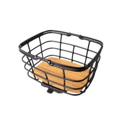 AtranVelo DUO cykelkurv AVS 27L matsort med bambusbund – klar til dyretransport