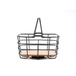 AtranVelo DUO cykelkurv AVS 27L matsort med bambusbund – klar til dyretransport