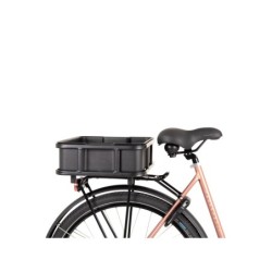 AtranVelo Bakery Crate cykelkurv med AVS og plastkasse – 10 liter, sort, monteret bag på cykel