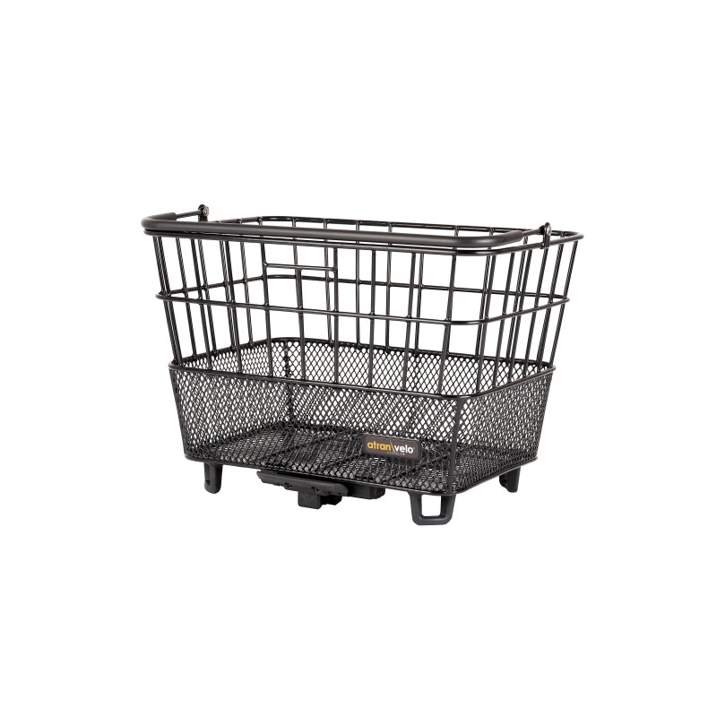 AtranVelo Bring Medium cykelkurv – sort bagkurv med AVS og håndtag