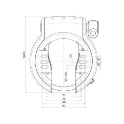Batterilåse sæt AXA Defender E-bike Bosch Gen. 2, for Bagagebærer, PLUG IN Key, anti drilling cylinder, hardened steel bracke