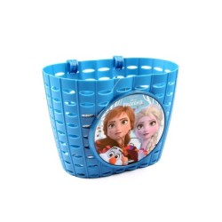 Frost 2 cykelkurv - blå frontkurv til børnecykel med Elsa og Anna