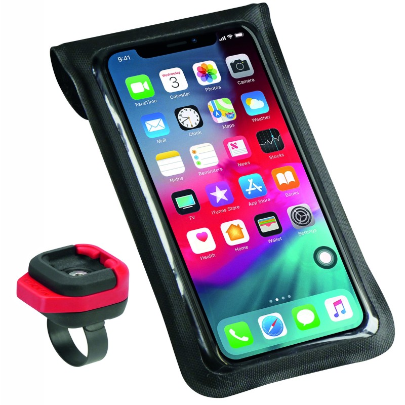 Klickfix mobilholder med gennemsigtig front til touchbetjening