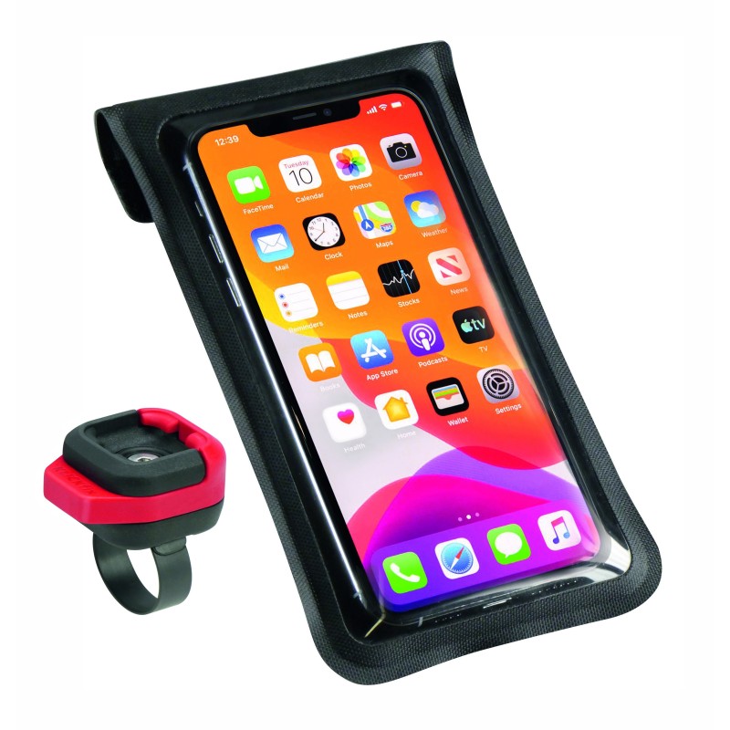 Klickfix mobilholder med gennemsigtig front til touchbetjening