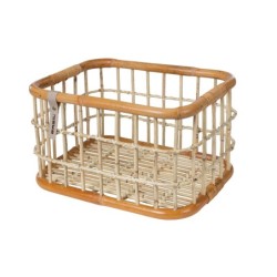 Basil Green Life Large cykelkurv naturbrun – 30L rattan kurv med bæredygtigt design.