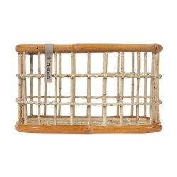 Basil Green Life Large cykelkurv naturbrun – 30L rattan kurv med bæredygtigt design.