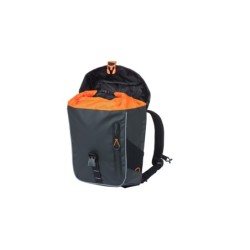 Taske BASIL MILES TARPAULIN Sort/orange daypack 31x17x44cm 17L, waterproof rygsæk og bagetaske funktion