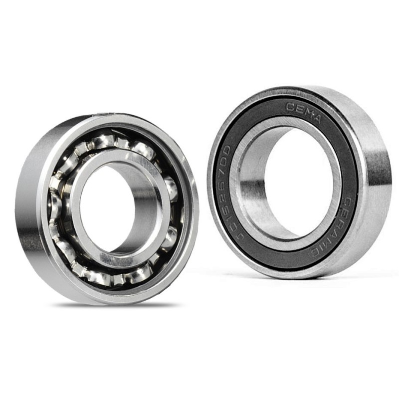 Cema kugleleje 17x28x7 mm med blå dobbelt tætning i kromstål (SRC-17287LBLU)