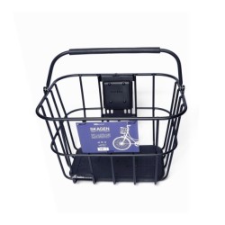 Cykelkurv front Bikepartner model "Skagen" sort , set oppe fra.