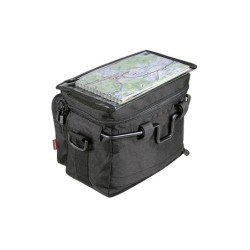 Klickfix Daypack styrtaske – sort 8L taske med kortlomme og regnslag til styrmontering