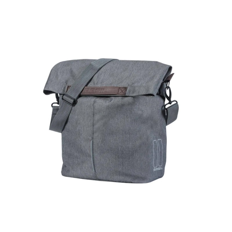 Basil City Shopper cykeltaske grå 14-16L med Hook-On system