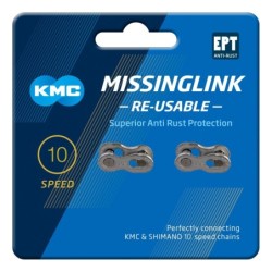 KMC MissingLink 10 speed. Samleled (sølv) med EPT (anti rust).  2 stk. Non re-usable