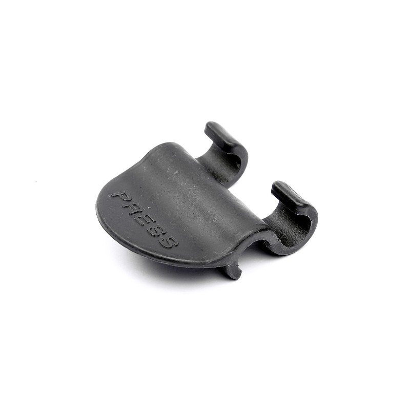 Clips lås til net - sort plast til BikePartner hundekurv.