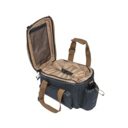 BASIL MILES Trunkbag XL Pro MIK (grå) m. brun rem. Trunk bag med MIK 9-36 L Vandtæt (IPX3). Sælges inkl. MIK adapter