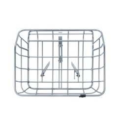 Basil Portland cykelkurv – rummelig frontkurv med læderrem