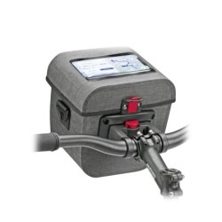 klickfix styrtaske grå monteret på cykel