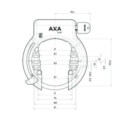 Lås AXA Solid bulk Sort,  u/bolte