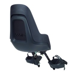 Bobike ONE ECO Mini barnestol sort set fra siden med fodstøtter