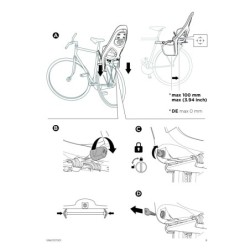 Cykelstol Yepp 2 Maxi grøn Thule til bagagebærer montering, vejledning