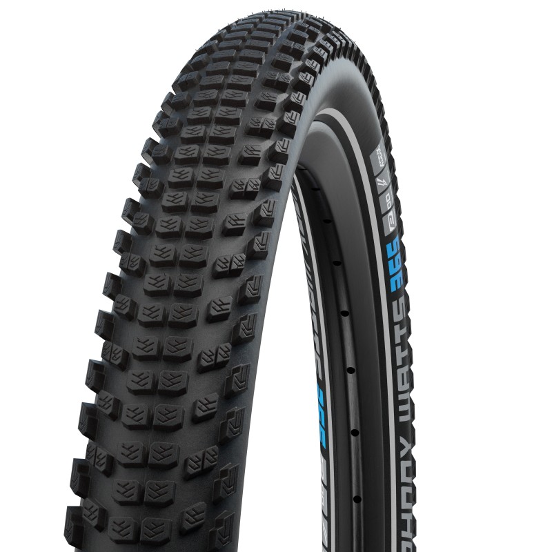 Dæk Schwalbe 29x2,60 MTB E50 JOHNNY WATTS Perf. DD Green Guard Sort 11159434 (65-622) HS604 ADDIX