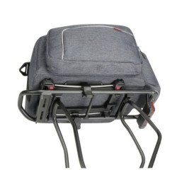 Klickfix Rackpack Sport Trunk bag (grå). Uniklip 2 Regnslag, ydre rum, flaske-lomme, lygteholder, refleks m.m.. Vol. 12 L, max.