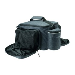 Klickfix Rackpack Sport Plus Trunk bag (grå).  Uniklip II. Med skjulte sidetasker der kan foides  ud. Vol. 18 L, max bæreevne 6