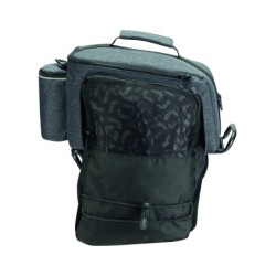 Klickfix Rackpack Sport Plus Trunk bag (grå).  Uniklip II. Med skjulte sidetasker der kan foides  ud. Vol. 18 L, max bæreevne 6