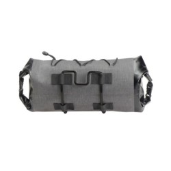 Klickfix Bikepack Waterproof styrtaske (grå). Maks. vol 17 l (kan reduceres efter behov),  18x18x36 cm, vægt: 670 gr. max bæreev