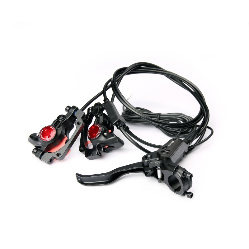 BikePartner hydraulisk forbremsesæt til cargobike – twin system med T-fordeling og Ø160 mm skive