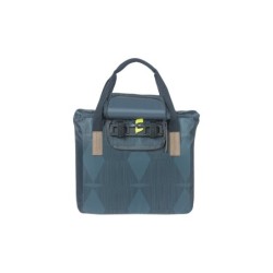 Basil Elegance City-Shopper cykeltaske (estate  blue). Materialet er af genbrugte PET-flasker. Hook-on system. Vol 20-26 L