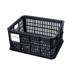 Basil Crate S cykelkurv sort plast 17,5L – passer til MIK, AVS, UniKlip og Racktime bagagebærer