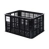 Kurv BASIL CRATE str. L. Sort, genanvendt plast Vol.: 40L, multi, 49,5x39,5x26,5 cm. kan mont. med  MIK-AVS-uniklip eller Rackti