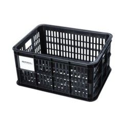 Kurv BASIL CRATE str. L. Sort, genanvendt plast Vol.: 40L, multi, 49,5x39,5x26,5 cm. kan mont. med  MIK-AVS-uniklip eller Rackti