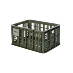 Kurv BASIL CRATE str. S. grøn, genanvendt plast Vol.: 17.5L, multi, 40x30x20 cm.  kan mont. med MIK-AVS-uniklip eller Racktime a