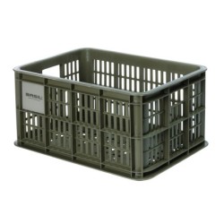 Kurv BASIL CRATE str. L. grøn, genanvendt plast Vol.: 40L, multi, 49,5x39,5x26,5 cm. kan mont. med MIK-AVS-uniklip eller Racktim