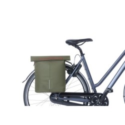 Basil City-Shopper cykeltaske Moss Green og i vegansk læder