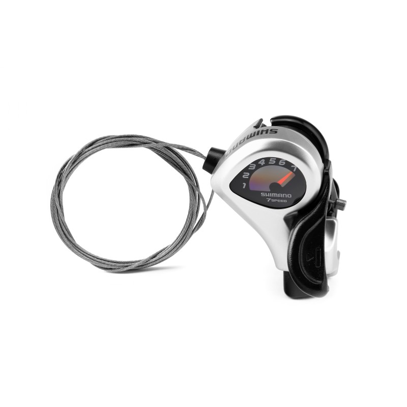 Shimano Tourney 7 speed skiftegreb (højre). Tommelfingerskifter med optisk geardisplay. ESLTX50R7AT