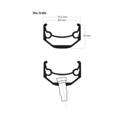 Forhjul (sort) 20x1,75 til cargocykler med  skivebremser. Ryde fælg model Andra 40. 100 mm aksel, møtrik, 2 mm RF-eger  (sølv).