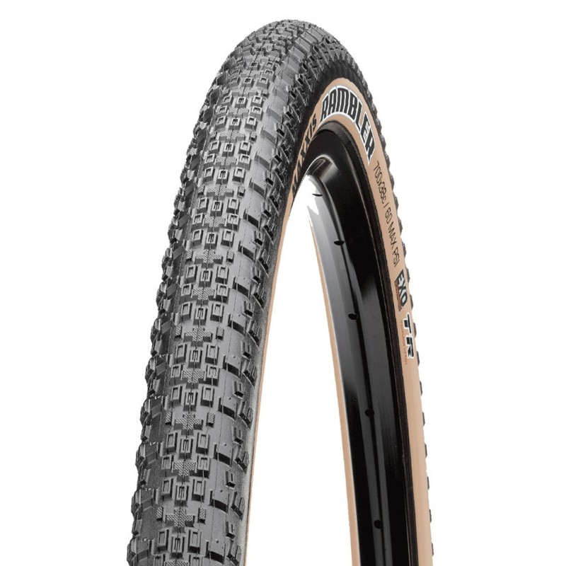 Foldedæk MAXXIS RAMBLER GRAVEL 700x45C  ETRTO: 45-622 60 TPI EXO/TR/TANWALL vægt: 550 g