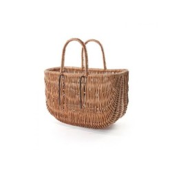 Basil Swing Wicker Shopper cykelkurv - frontkurv i flet med kroge