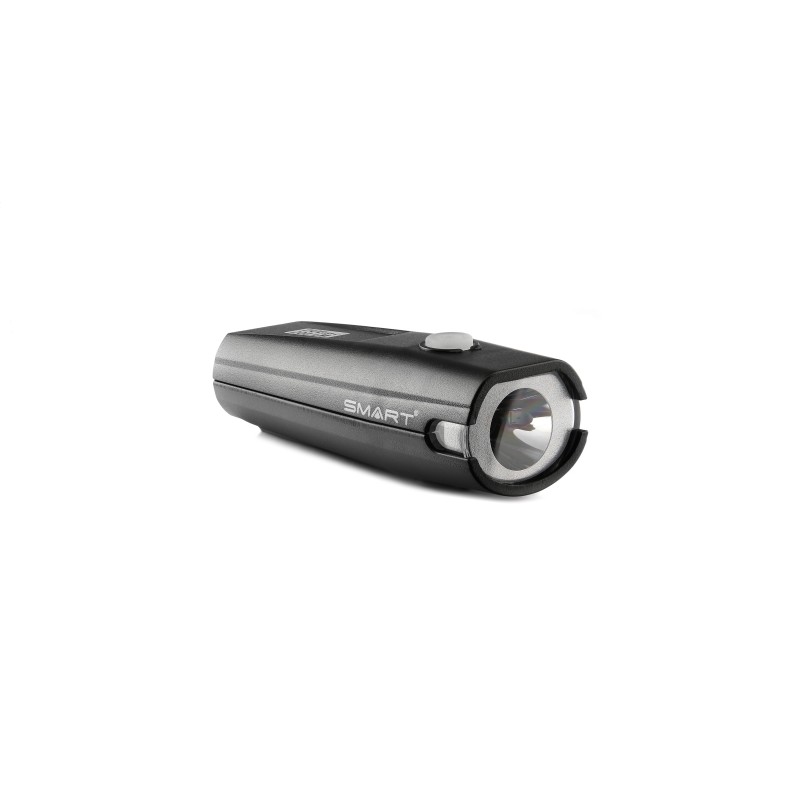 Lygte SMART DUE 200 LED LUMEN Front alu/sort USB-C SuperFlash 200LM BL199W mont. Ø22-31,8mm