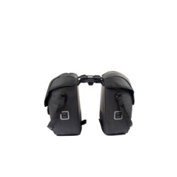 Atran Velo COMMUTER cykeltasker i sort – dobbelttaske med AVS adapter og PC-rum, 2x24L