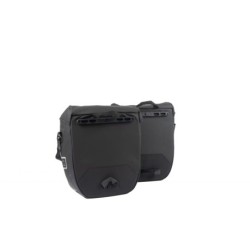 Atran Velo COMMUTER cykeltasker i sort – dobbelttaske med AVS adapter og PC-rum, 2x24L