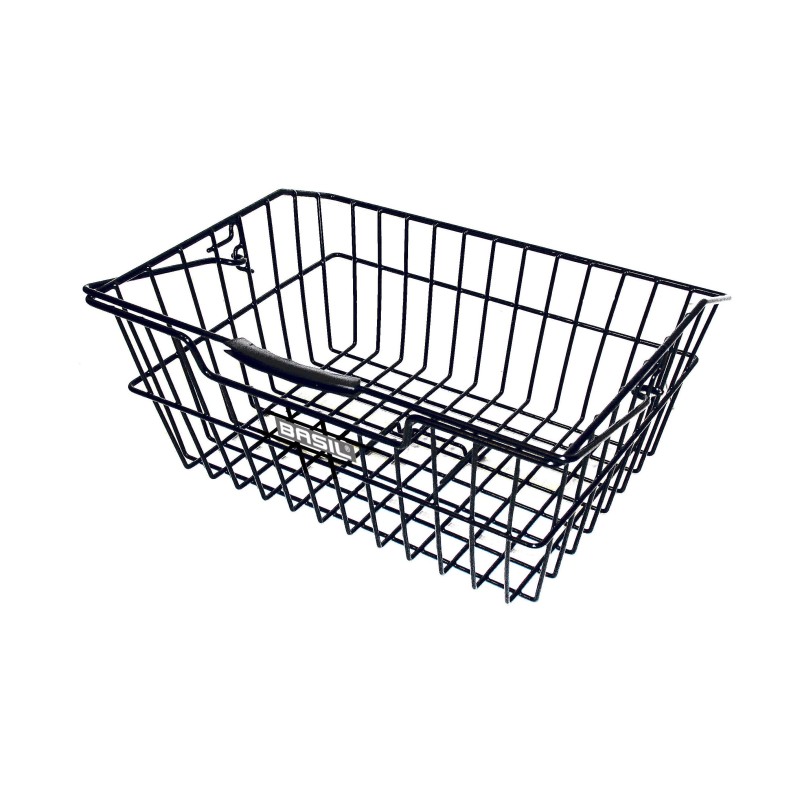 Basil Cairo Luxe sort trådkurv med hank og kroge - bagmontering