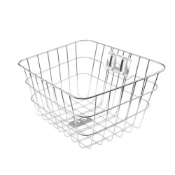 Cykelkurv foran sølv – BikePartner Ribe i rustfrit stål til 26"-28" cykler