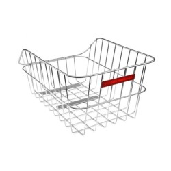 Bikepartner Ribe bagkurv sølv i rustfrit stål med fastmontering