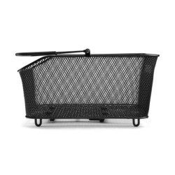 Cykelkurv BikePartner Grenå sort med MIK adapter set bagfra på cykel